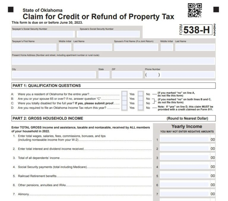 Oklahoma Senior Property Tax Rebate