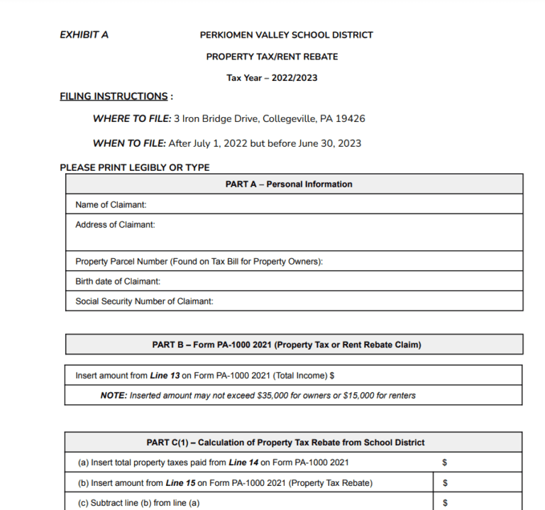 Property Tax Rebate Form For Seniors In Pa Printable Rebate Form Property Tax Rebate Form For Seniors In Pa Printable Rebate Form